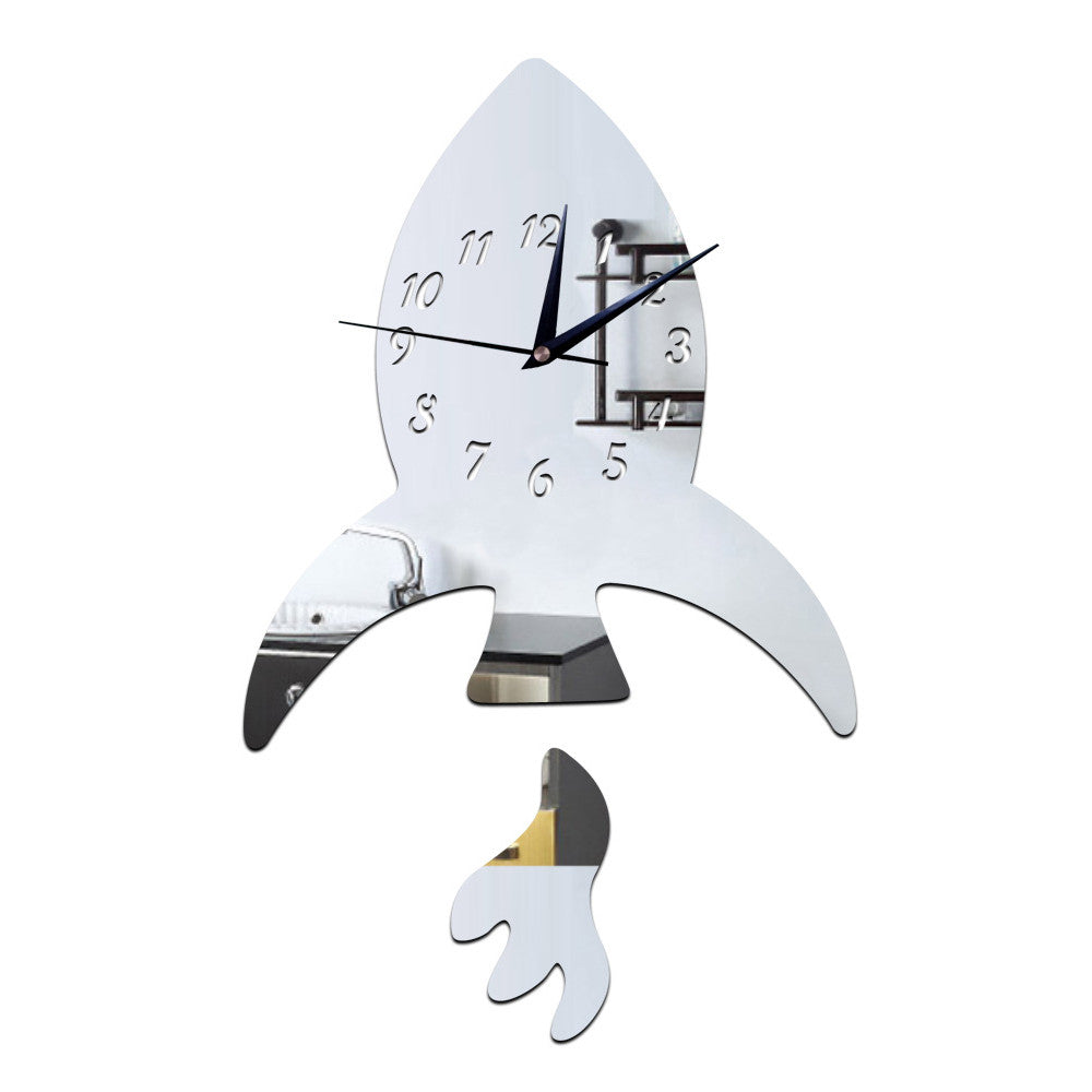 Creative DIY Kid Room Decoration Wall Clock Sticking   silver - Mega Save Wholesale & Retail