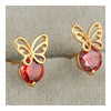 18K Gold Galvanized Austrian Zircon Ear Studs   red - Mega Save Wholesale & Retail - 1