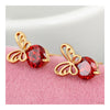 18K Gold Galvanized Austrian Zircon Ear Studs   red - Mega Save Wholesale & Retail - 2