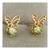 18K Gold Galvanized Austrian Zircon Ear Studs   green - Mega Save Wholesale & Retail - 1