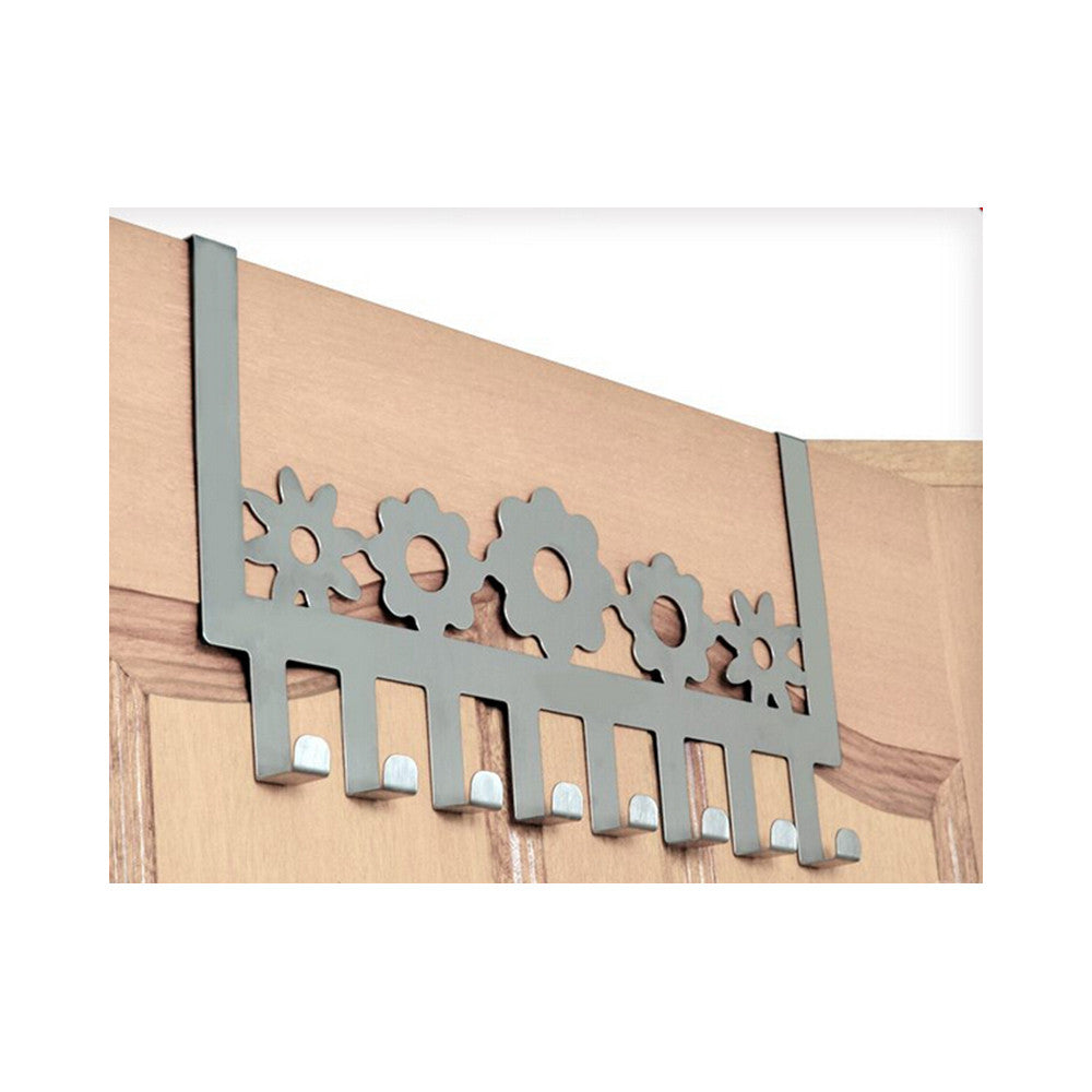 Over The Door Home Bathroom Coat Towel Sunflowers Design Iron Hanger Rack 8 Hooks - Mega Save Wholesale & Retail