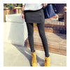 Leggings Woman Slim Fake 2pcs Skirt   zipper skirt dark grey - Mega Save Wholesale & Retail