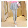 Leggings Woman Slim Fake 2pcs Skirt   big peplum light grey - Mega Save Wholesale & Retail