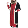 Muslim Short Dress Long Sleeve Knit Fake 2pcs Suit  red - Mega Save Wholesale & Retail - 2