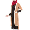 Muslim Short Dress Long Sleeve Knit Fake 2pcs Suit   coffee - Mega Save Wholesale & Retail - 2