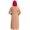 Muslim Short Dress Long Sleeve Knit Fake 2pcs Suit   coffee - Mega Save Wholesale & Retail - 3