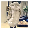 Woman Winter Thick Loose Middle Long Down Coat    beige   S - Mega Save Wholesale & Retail - 3