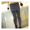 Leggings Woman Slim Fake 2pcs Skirt   zircon skirt dark grey - Mega Save Wholesale & Retail