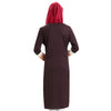 Muslim Short Dress Long Sleeve Knit Fake 2pcs Suit   flax - Mega Save Wholesale & Retail - 3