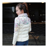 Winter Fashionable Short Thin Light Down Coat Woman   white   M - Mega Save Wholesale & Retail - 3