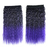 Colorful Corn Hot 5 Cards Hair Extension Wig     black dark purple