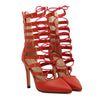 Sexy Night Club Hollow Cross Lace-up Thin High Heel Pointed Shoes Sandals  red  35 - Mega Save Wholesale & Retail