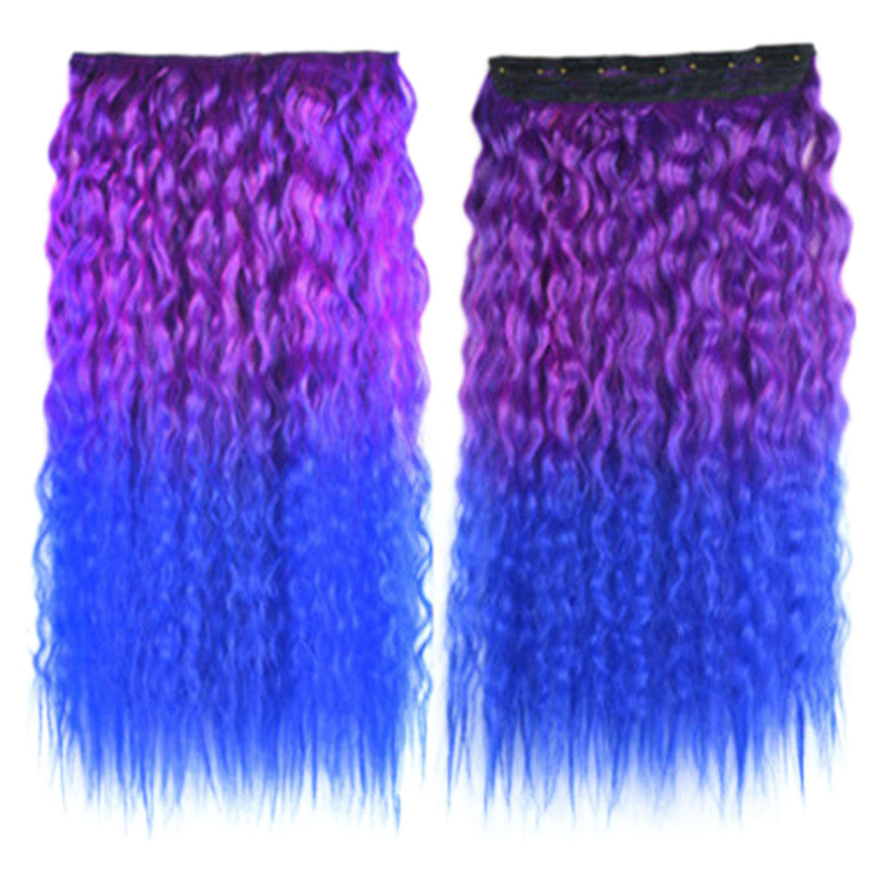Colorful Corn Hot 5 Cards Hair Extension Wig     rose red sapphire blue