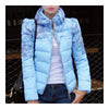 Winter Fashionable Short Thin Light Down Coat Woman   light blue  M - Mega Save Wholesale & Retail - 2