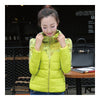 Winter Fashionable Short Thin Light Down Coat Woman   fluorescent yellow   M - Mega Save Wholesale & Retail - 1