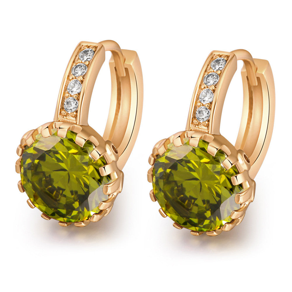 Zircon Earrings Top Grade Ear Accessories   green - Mega Save Wholesale & Retail - 1