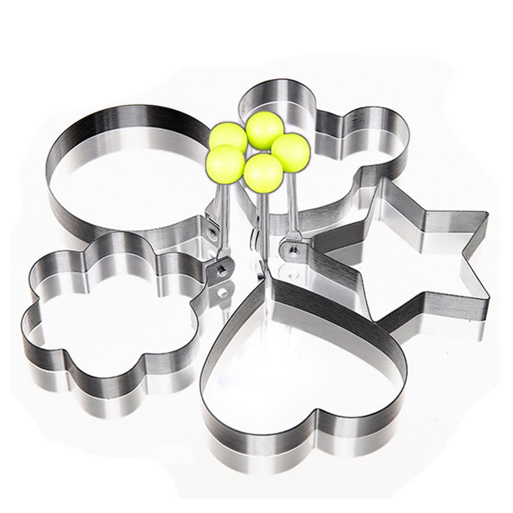 Thick stainless steel omelette Model breakfast egg fried egg ring love Mickey type of bread mold 5 sets   Mickey - Mega Save Wholesale & Retail - 1