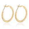 18K Gold Platinum Galvanized Simple Earrings   yellow - Mega Save Wholesale & Retail - 1