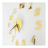 Digit Mirror Casual Wall Clock Deocration   golden - Mega Save Wholesale & Retail