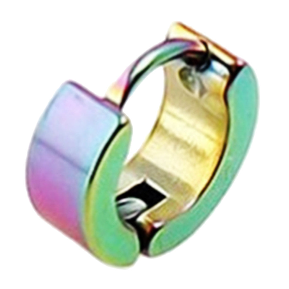 Titanium Steel Classical Simple Girl Boy Earrings Puncture   4mm colorful single - Mega Save Wholesale & Retail - 1