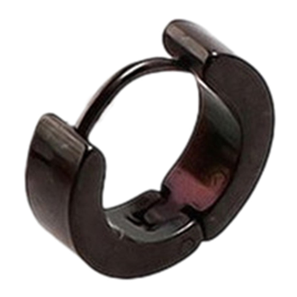 Titanium Steel Classical Simple Girl Boy Earrings Puncture   4mm black single - Mega Save Wholesale & Retail - 1