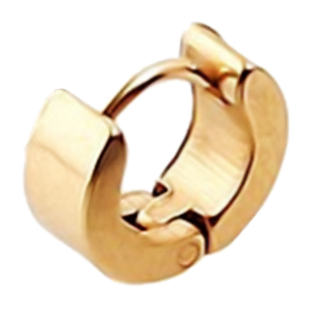 Titanium Steel Classical Simple Girl Boy Earrings Puncture   4mm golden single - Mega Save Wholesale & Retail - 1