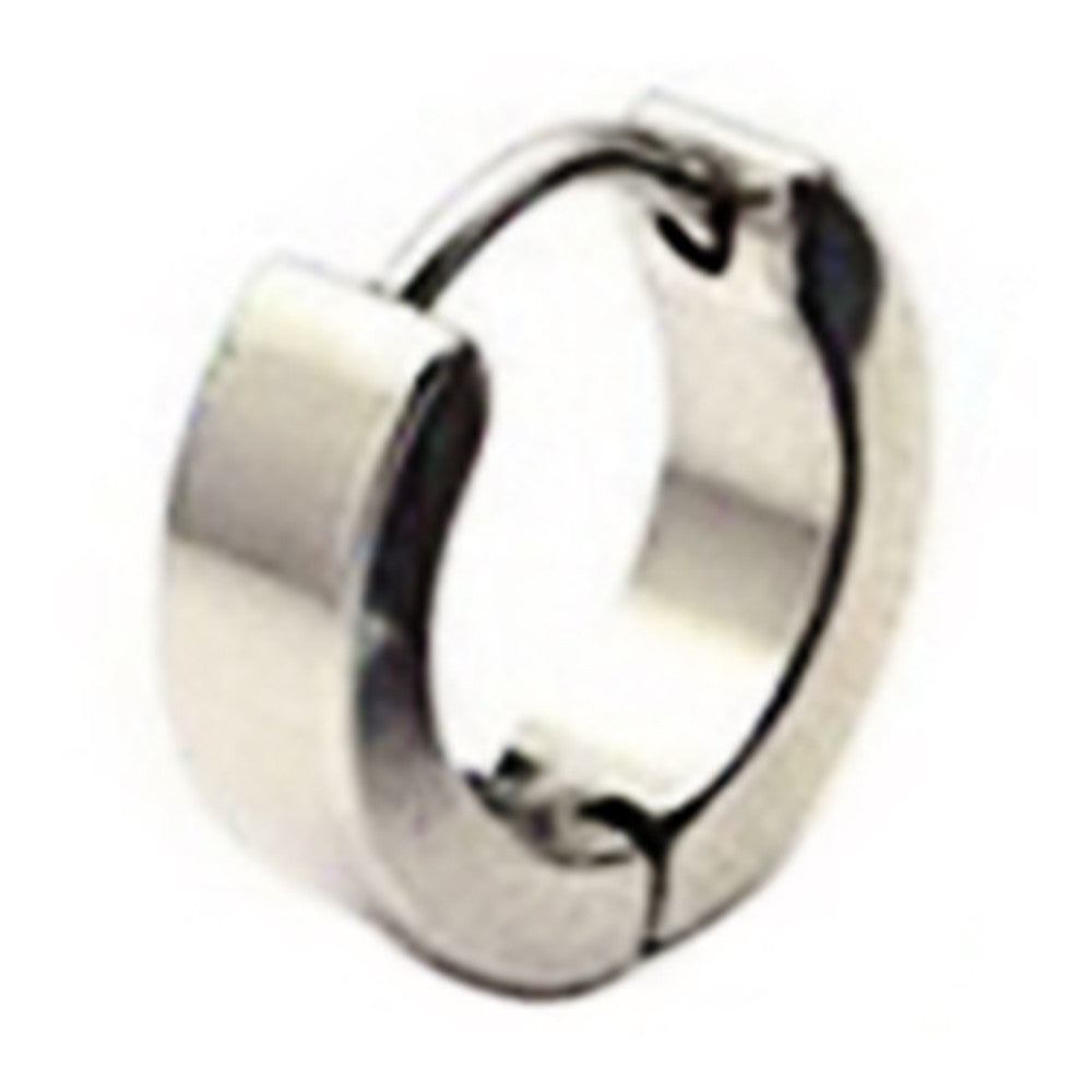 Titanium Steel Classical Simple Girl Boy Earrings Puncture   4mm sliver single - Mega Save Wholesale & Retail - 1