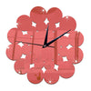 Living Room Decoration Silent Paper-cut Flower Mirror Wall Clock   red - Mega Save Wholesale & Retail