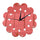 Living Room Decoration Silent Paper-cut Flower Mirror Wall Clock   red - Mega Save Wholesale & Retail