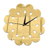Living Room Decoration Silent Paper-cut Flower Mirror Wall Clock   golden - Mega Save Wholesale & Retail