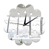 Living Room Decoration Silent Paper-cut Flower Mirror Wall Clock   silver - Mega Save Wholesale & Retail
