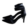 Pointed Velcro Sandals Black Women Shoes