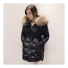 Loose Warm Woman Down Coat Slim Middle Long   black   S - Mega Save Wholesale & Retail - 1