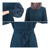 Muslim Motley Long Dress Chiffon Robe   navy - Mega Save Wholesale & Retail - 4