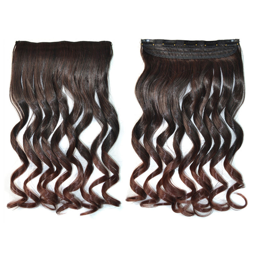 Wig Long Curled Hair Extension Gradient Ramp    black-dark brown5C-1BT33#
