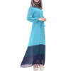 Muslim Motley Long Dress Chiffon Robe   sky blue - Mega Save Wholesale & Retail - 2