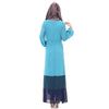 Muslim Motley Long Dress Chiffon Robe   sky blue - Mega Save Wholesale & Retail - 3