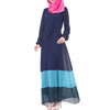 Muslim Motley Long Dress Chiffon Robe   navy - Mega Save Wholesale & Retail - 1