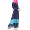 Muslim Motley Long Dress Chiffon Robe   navy - Mega Save Wholesale & Retail - 2