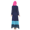 Muslim Motley Long Dress Chiffon Robe   navy - Mega Save Wholesale & Retail - 3