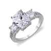 Big Square Zircon Ring 18K Gold Plated  8# - Mega Save Wholesale & Retail - 1