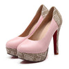 Super High Heel Plus Size Chromatic Platform Low-cut Women Shoes  pink - Mega Save Wholesale & Retail - 1