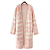 Jacquard Weave Geometry Thick Knitwear Sweater Coat   pink - Mega Save Wholesale & Retail - 1