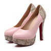 Super High Heel Plus Size Chromatic Platform Low-cut Women Shoes  pink  35 - Mega Save Wholesale & Retail