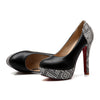 Super High Heel Plus Size Chromatic Platform Low-cut Women Shoes  black - Mega Save Wholesale & Retail - 1