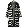 Jacquard Weave Geometry Thick Knitwear Sweater Coat   black - Mega Save Wholesale & Retail - 1
