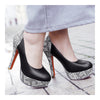 Super High Heel Plus Size Chromatic Platform Low-cut Women Shoes  black - Mega Save Wholesale & Retail - 2