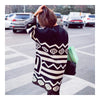 Jacquard Weave Geometry Thick Knitwear Sweater Coat   black - Mega Save Wholesale & Retail - 2