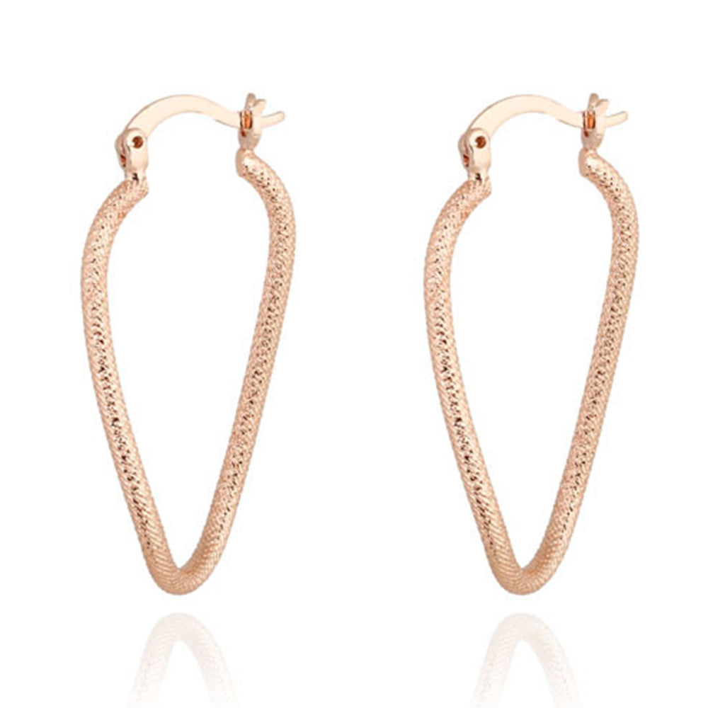 18K Gold Platinum Galvanized Earrings   rose golden - Mega Save Wholesale & Retail - 1