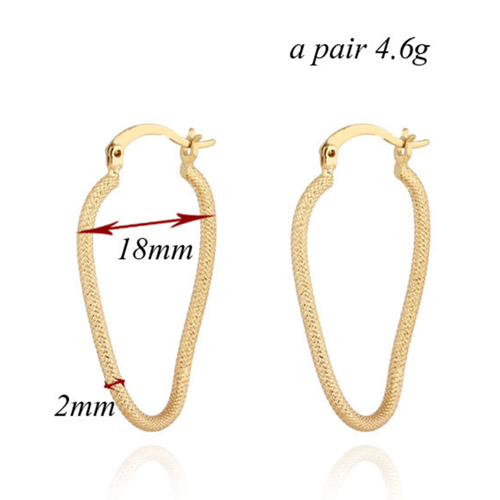 18K Gold Platinum Galvanized Earrings   rose golden - Mega Save Wholesale & Retail - 4
